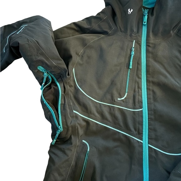 Stoic Welder Lo Softshell Jacket Women’s Sz S/4-6 Black Teal Hoodie Lightweight - Picture 6 of 11